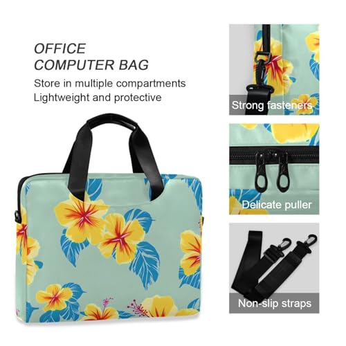 Funda para portátil ALAZA con estampado floral azul y amarillo miniatura 6