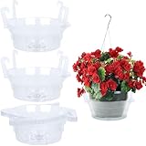Miuwauer 20 Pack of 8-inch Hanging Basket Water Catcher Plastic Hanging Plant Drip Pan Tray Plastic Saucers Liners for Indoor Outdoor Hanging Plants Baskets Flower Pots - Clear, Round