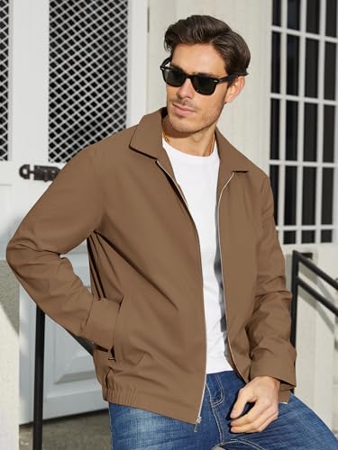 Image of TACVASEN Mens Lightweight Windbreaker Full Zip Up Laydown Collar Jackets Light Casual Coat with Zip Pockets