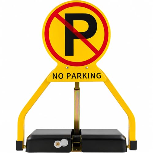 Remote Control Parking Barrier Lock with No Parking Sign 30M Range Smart Wireless Anti-Collision Automatic Sensing