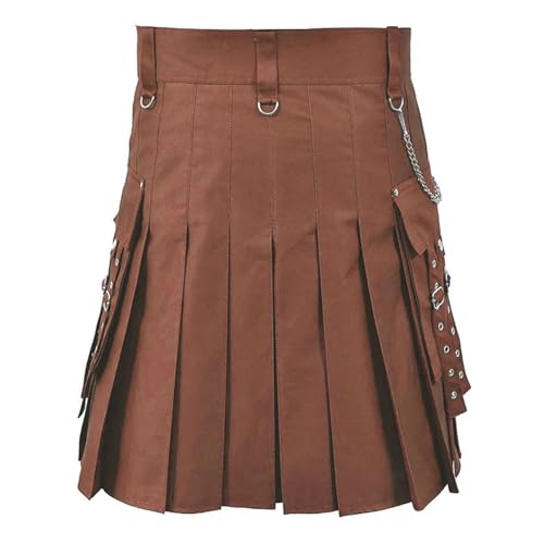 Kilt utilitaire coton bleu M avec poches et plis robustes - 5