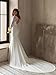 zcbang Mermaid Wedding Dresses for Bride Long Sleeve White Boho Beach Satin Boat Neck Elegant Bridal Gown with Train US4
