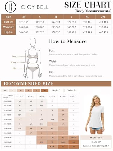 Cicy Bell Women's Short Sleeve Shirts Crewneck Loose Casual Summer Basic Tees Tops3