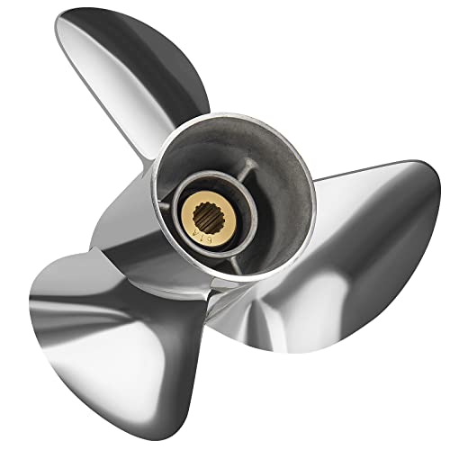 Image of VIF Jason Marine OEM Upgrade Stainless Steel Boat Propeller Compatible with Yamaha 150hp 175hp 200hp 220hp 225hp 250hp F150 F175 F200 F225 Outboard Engines,15 Spline Tooth
