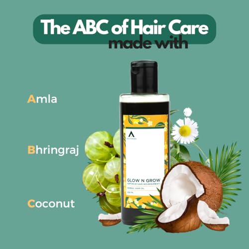 Image of Grow N Glow hair Oil, Coconut Herbal Oil, 200 ml (Pack of 1)