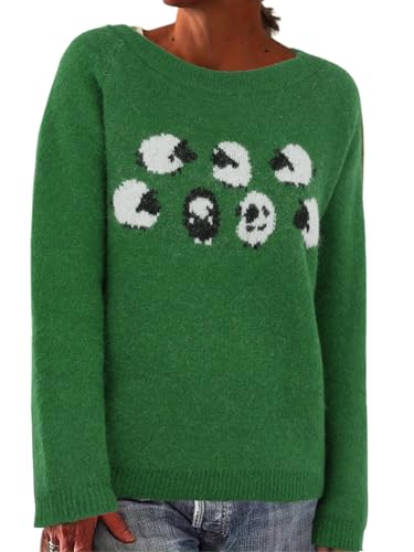 Womens Fair Isle Sweaters Fall Winter Trendy Vintage Sweater Seniors Crewneck Knit Wool Pullover Tops 2025