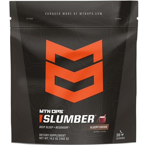 MTN OPS Slumber Sleep Aid for Muscle Recovery & Deep Sleep Sleepy Cocoa Sleep Support Powder Drink Mix 30 Servings