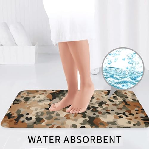Tapis de bain antidérapants OUSIKA ensemble 3 pièces microfibre marron - 7