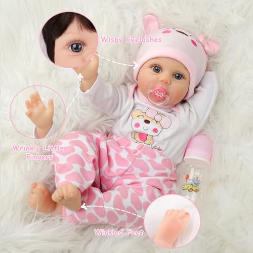 Muñeca Bebé Reborn Silicona 22 pulg Realista Kdudgso miniatura 3