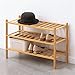 Porte-Chaussures Empilables, Chaussures en Bambou Naturel Étagère Chaussures De Stockage Organisateur De Rangement en Bois pour Rack Vestibule, Hall D'entrée, Placard Chaussures Stand,3 Layers