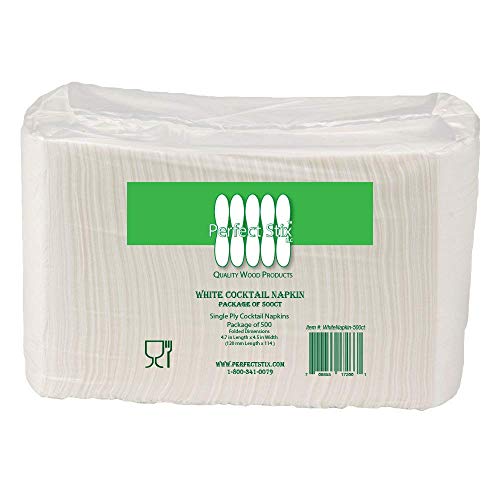 Perfect Stix 1Ply White Cocktail Napkins 1000ct
