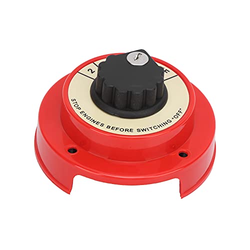 ACAGALA Boat Battery Selector Switch Plastic Metal Panel Yellow 4 Way Medium Duty Compatible with Dual Battery