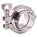 Dernord Stainless Steel Tri-clamp (Tri-Clover Clamp) + 2 Pcs SUS304 Sanitary Pipe Weld Ferrule + Silicone Gasket (2 Inch)