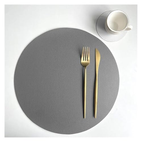 Sets de table ronds en similicuir PU tapis isolants double face