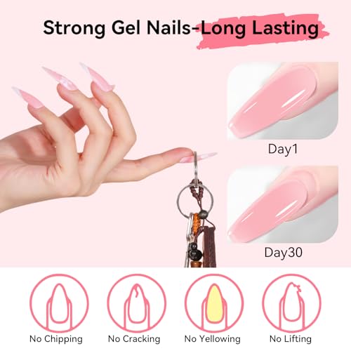 Makartt Hema-Free Poly Nail Gel Natural Pink 50ML Gel Builder for Nail Extension Nail Strengthener Beauty Gift 3D Gels Molder Nail Art Easy DIY at Home Salon