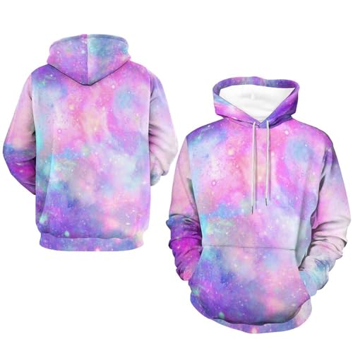 Sweats à capuche manche longue pourpre UMENG sweat violet imprimé espace pull décontracté unisexe