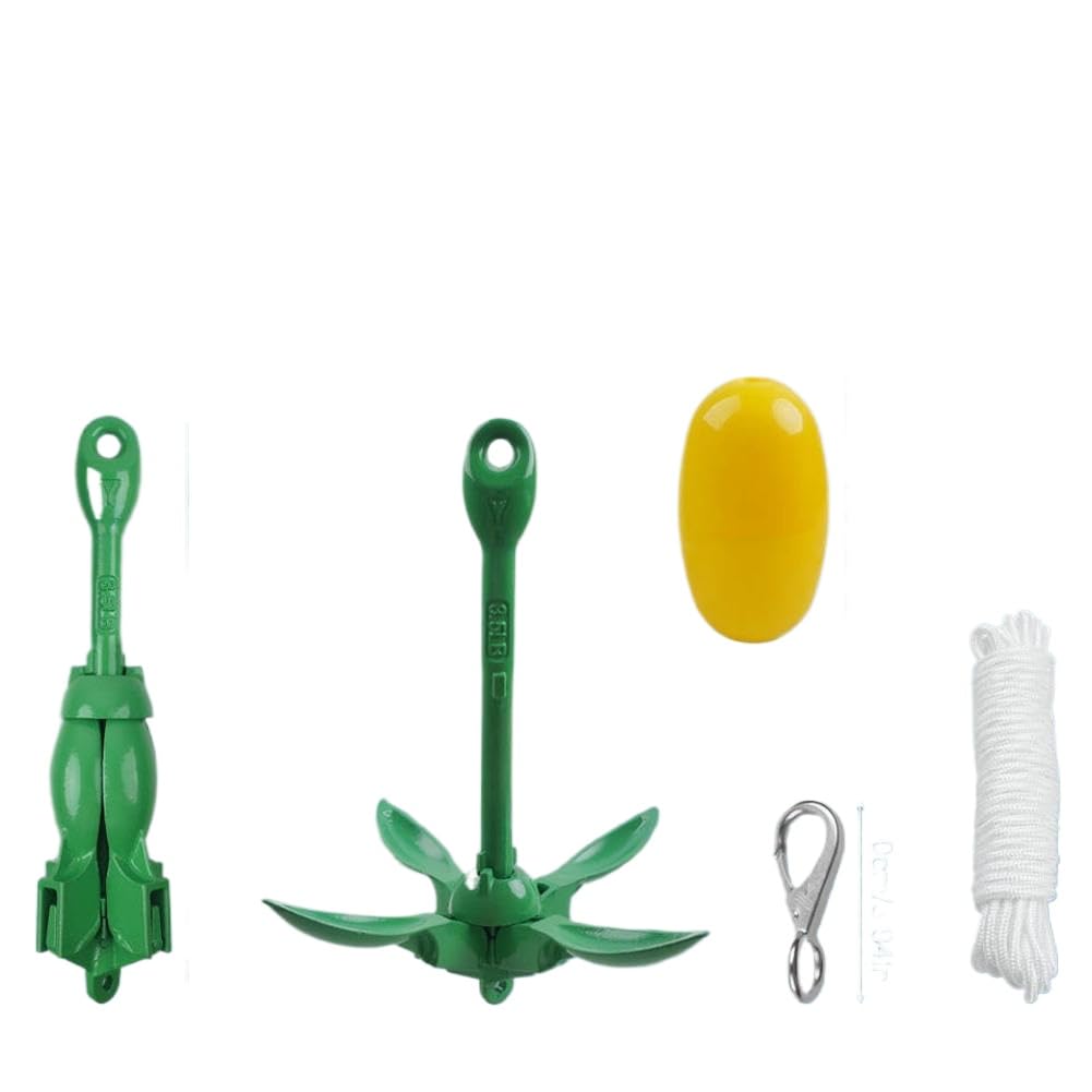 Ancla de rezón Plegable de 1,5 kg con Cuerda Flotante de 13M, Compatible con Kayak, Jet Ski, Tabla de Paddle, Canoa, Barco