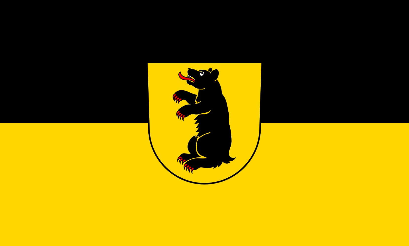 Drapeau Nellingen horizontal grand format paysage 90x150cm pour mât extérieur de mairie
