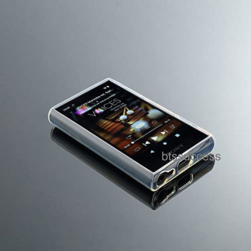 Soft Clear TPU Protective Shell Skin Case Cover for Sony Walkman NW-A300 Series NW-A306 NW-A307 Thin Lightweight Shockproof Anti-Scratch (Clear Case and Glass)