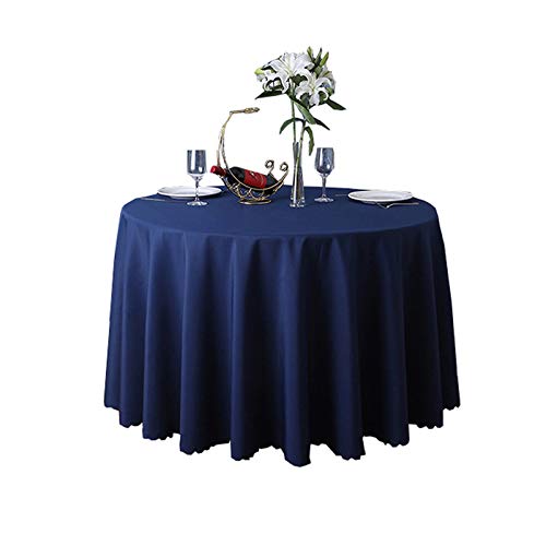 Nappe ronde marine 2.8m COMVIP en polyester pour table de banquet