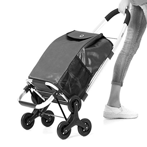 HYY-YY Einkaufstrolley Einkaufstrolley Gepäckwagen Handkarre Auto Faltbar Kaufen Lebensmittel Trolley Sechs Rad Klettern… – Bild 4