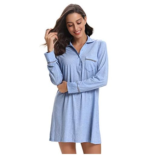 Aibrou Kimono Camison de Manga Larga del Algodon,Suave Comodo y Agradable