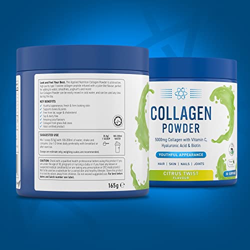 Applied Nutrition Collagen Powder - Citrus Twist Flavour - 5000mg Hydrolysed Bovine Flavoured Collagen Peptides with Vitamin C, Hyaluronic Acid & Biotin (165g - 30 Servings) - Image 7