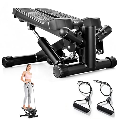 Joxir Twist Stepper for Exercise at Home, Mini Stair Stepper with Resistance Bands for Full Body Workout, Smooth and Quiet, Step Machine with 300LBS Loading Capacity