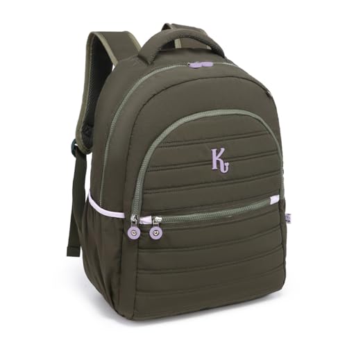 Mochila Feminina Kika Costa Lisa Juvenil Notebook Escolar (Verde)