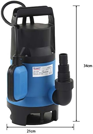 750W 12500L/H Portable Submersible Pump, Dirty/Clean Water Pump with Float Switch Hose Connector, Heavy Duty Water Pump for Pond, Garden, Swimming Pool