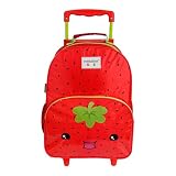 Mala Escolar com Rodinhas, Container Kids - Strawberry, Alça Retrátil, Bolsos Laterais, Rodinhas com Glitter, perfeito para o dia a dia das crianças.
