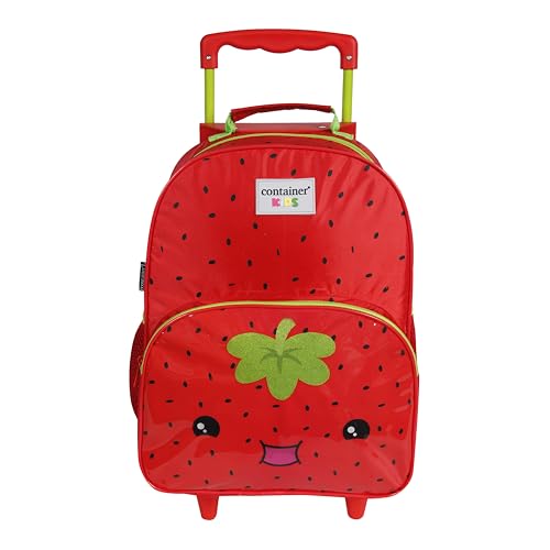 Mala Escolar com Rodinhas, Container Kids - Strawberry, Alça Retrátil,
