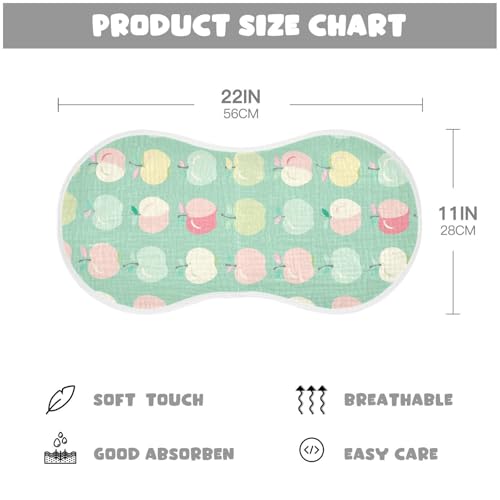 Colorful Cotton Burp Cloths Easy Care Baby Feeding Cloth for Unisex Set of 2, 22x11in4