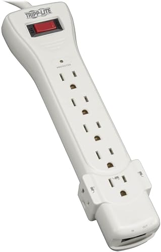 Tripp Lite Surge Enchufe múltiple con protección para sobrecargas, en ángulo recto, con cable de 6 pies.