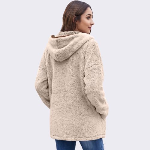 Long Sweaters for Women Fleece Lined Slouchy Vacation Layered Sherpa Jacket - image 5