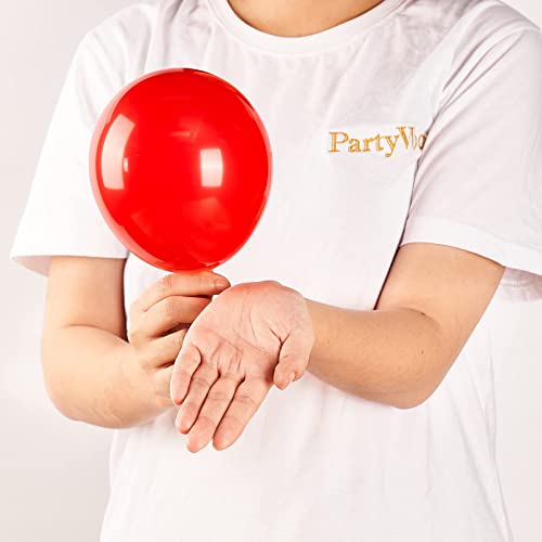 Image of PartyWoo Red Balloons 100pcs 5 Inch Small Mini Matte Red Latex Balloons for Birthday Graduation Bachelorette Citizenship Anniversary Strawberry Cherry Casino Movie Theme Party Decorations Red-Y57