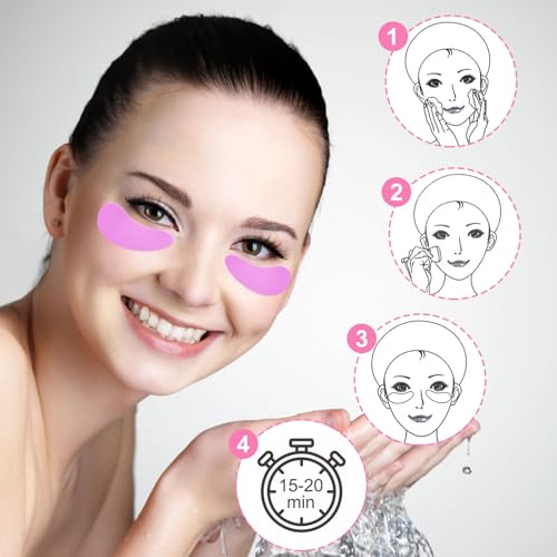 SmallCat 4 adesivos de silicone reutilizáveis, adesivos sob os olhos, máscara para cuidados com a pe