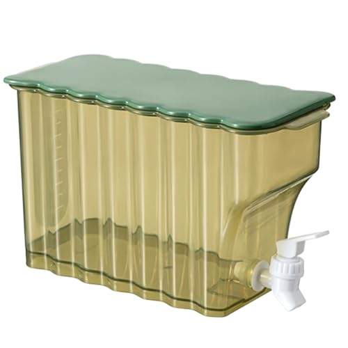 Flaroey Hervidor de Agua Fría con Grifo, Botella de Jugo Doméstica Sellada, Refrigerador, Hervidor Frío para Té de Frutas, Té de Flores, Verde