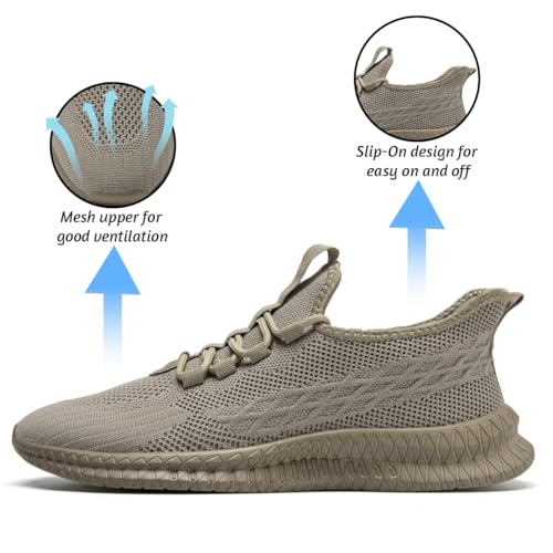 Image of DLWKIPV Running Shoes for Men Casual Slip on Tennis Walking Sneakers Lightweight Breathable Mesh Fashion Gym Athletic Sports Workout Non Slip Trainers