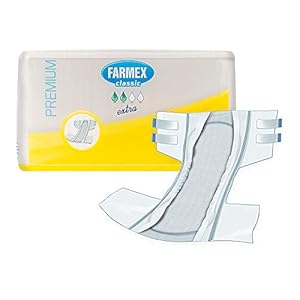 Farmex® PREMIUM EXTRA Luiers voor Volwassenen – Absorberend en Resistent – Latexvrij, Luchtdoorlatend & Hypoallergeen – Zacht voor de Huid – 30 Stuks – Maat L