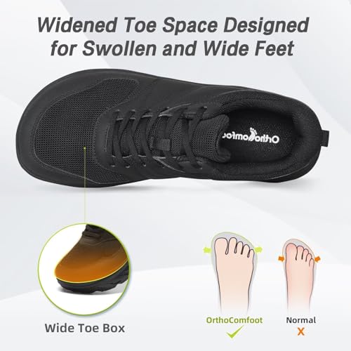 Men's Orthopedic Diabetic Wide Walking Shoes: Comfortable Arch Support Plantar Fasciitis Sports Running Sneakers, Casual Swollen Bunion Work Tennis Shoes for Foot and Heel Pain Relief2