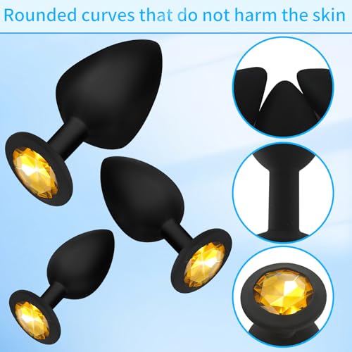 Analplug# für Frauen Männer, Sexspielzeug Analplug Set mit Gleitgel, Silikon Anal Plugs, Großes, Mittleres und Kleines, für Anfänger, Frauen, Männer Paare