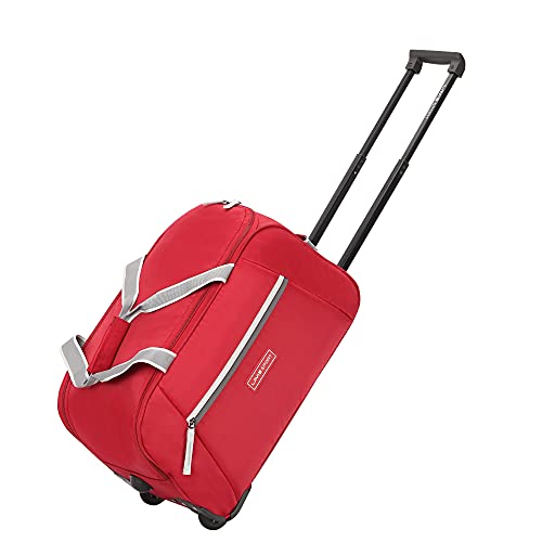 Image of Lavie Sport Lite Polyester 51 cm Small Travel Duffle Bag | 2 Wheel Cabin Luggage, Trolley Duffel Bag (Red)