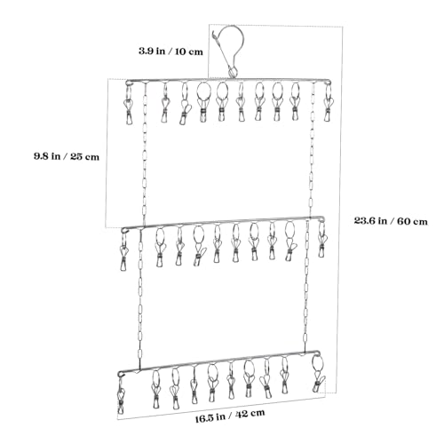 Séchoir à linge pliable et stable avec pinces à chaussettes gain de place - 3