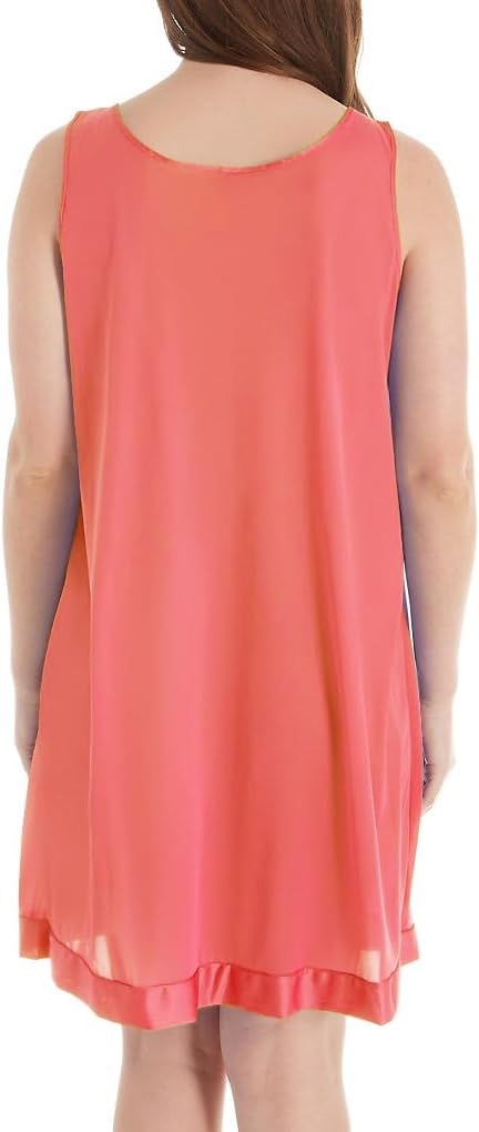 Exquisite Form Women's 30107 Nylon Tricot Sleeveless Short Knee Length Nightgown