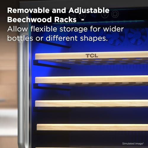 Image of TCL 52-Bottle Wine Cooler Mini Fridge with Glass Doors