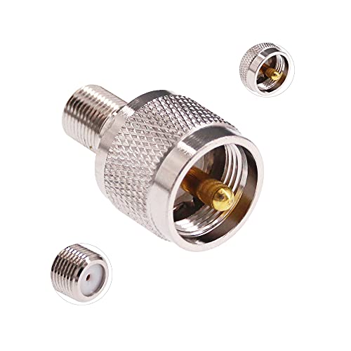 RFaha 2pcs UHF Male PL259 PL-259 to F Female RF Coax Adapter UHF to F Coaxial Connector for TV Antenna RG-6 Cable - Image 3