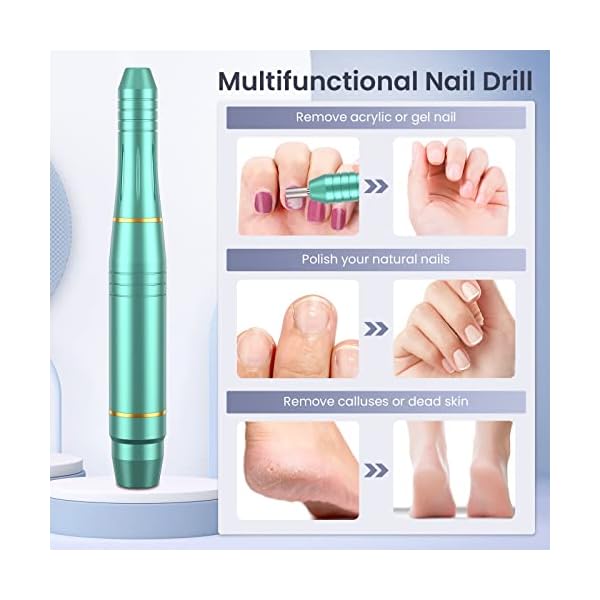 Eektrische Nagelfräser für Gelnägel Acrylnägel Kallus Entfernen, 20000U/Min Professionell Elektrisch Nagelfeile… – Bild 3