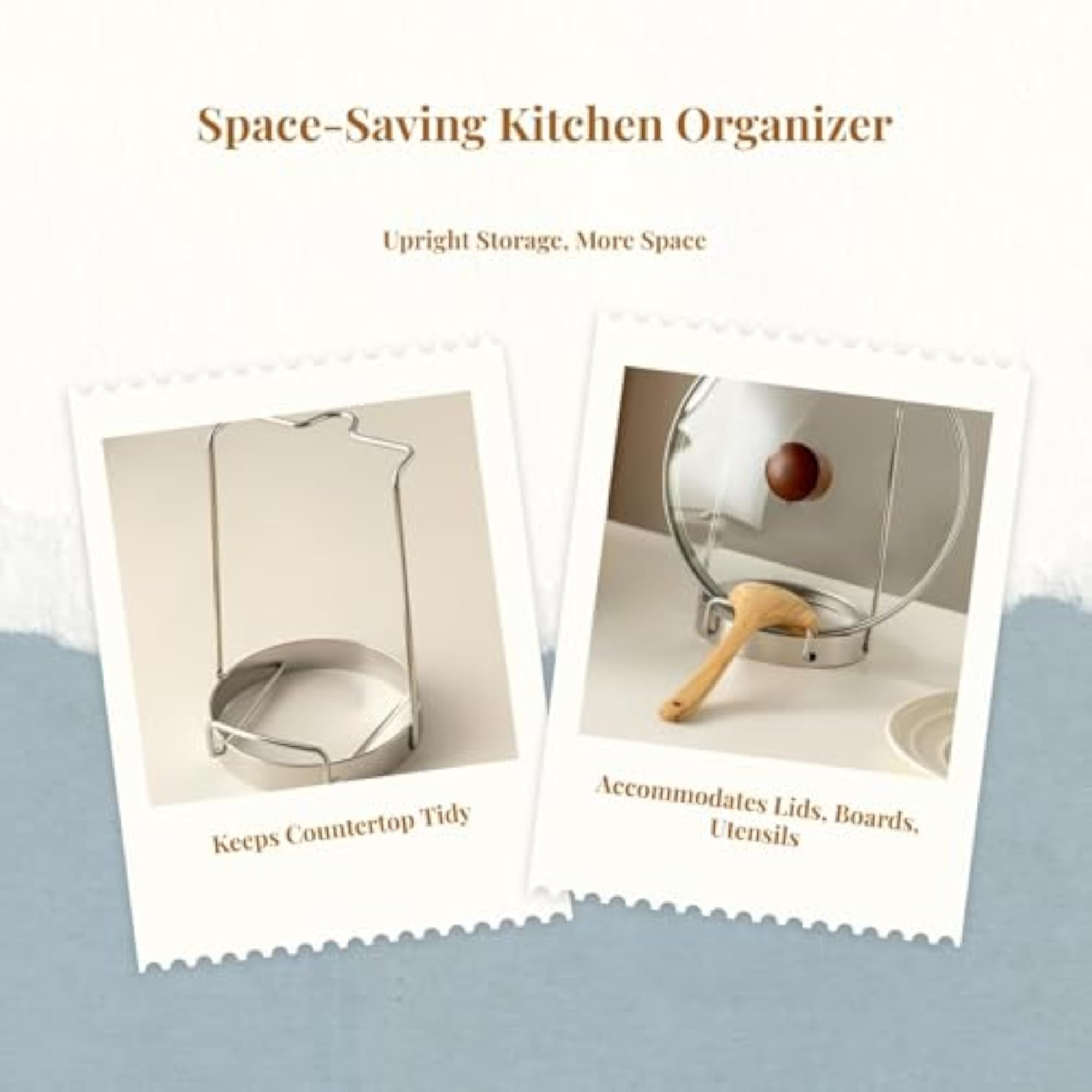 Stainless Steel Pot Lid Holder, Kitchen Organizer Rack