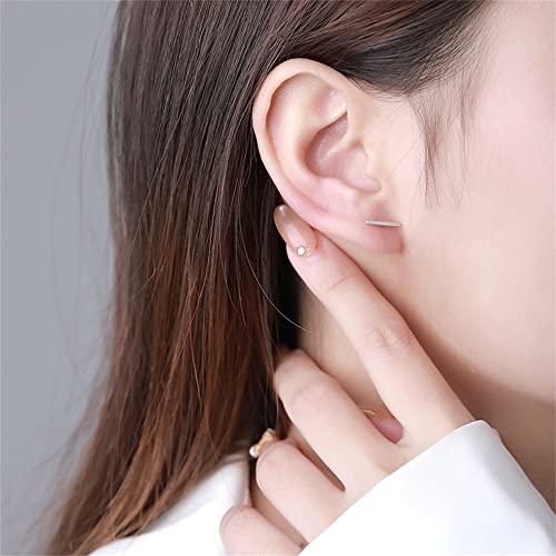 18G Bar Earrings 925 Sterling Silver Tiny Stud Cartilage Earring for Women Girls Minimalist Small Short Bars 3mm Balls Tragus Post Barbell Screw Back Hypoallergenic Piercing Ear Jewelry2